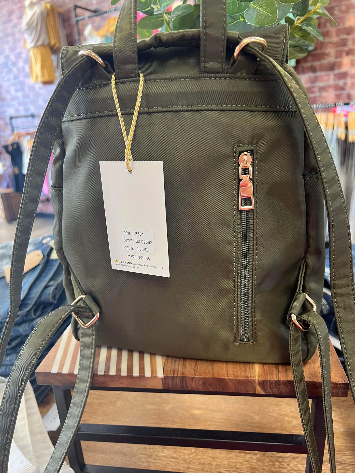 Green Backpack Purse