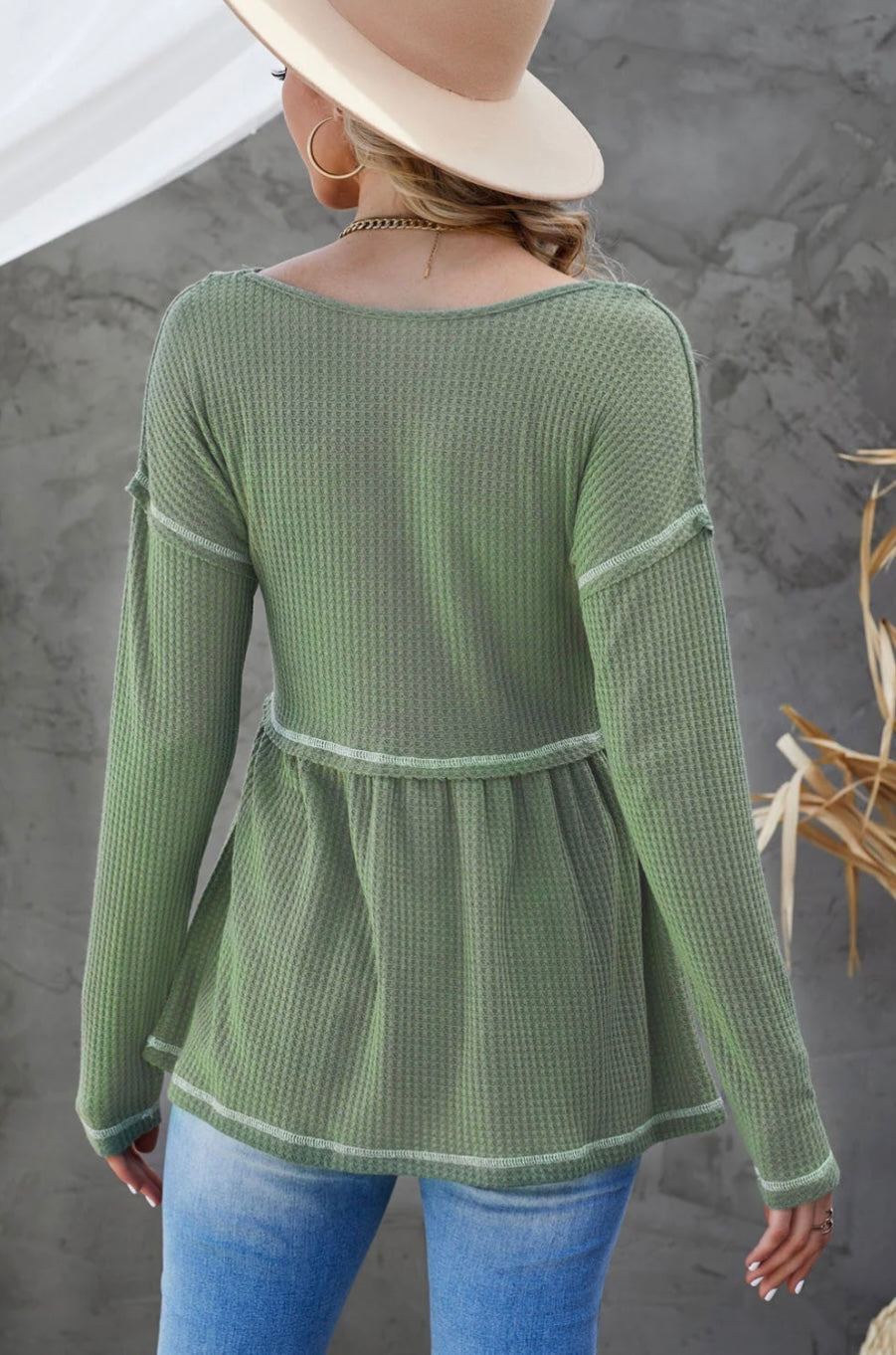 Raw Hem Babydoll Top