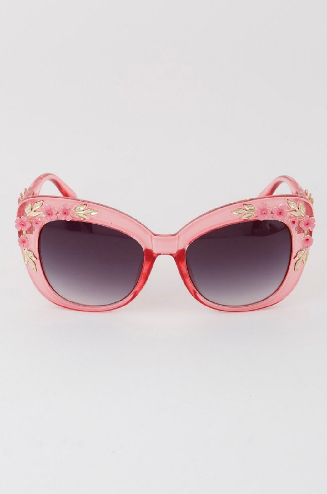 Flower Engraved Cateye Sunglasses