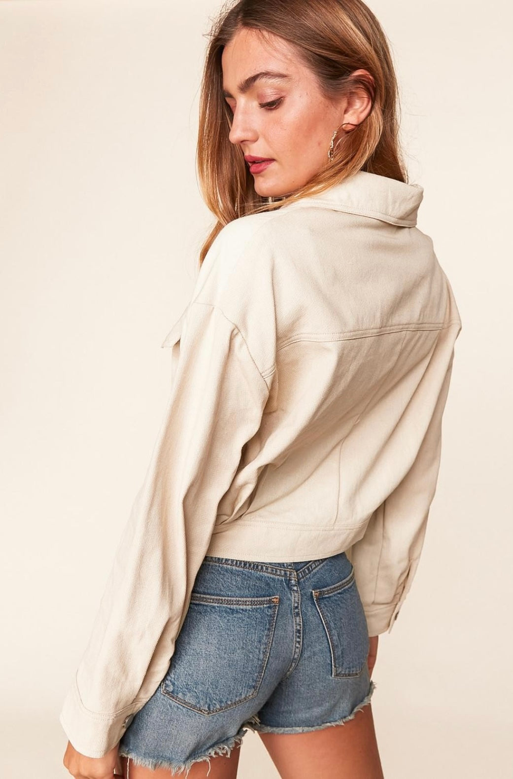 Cropped Button Jacket