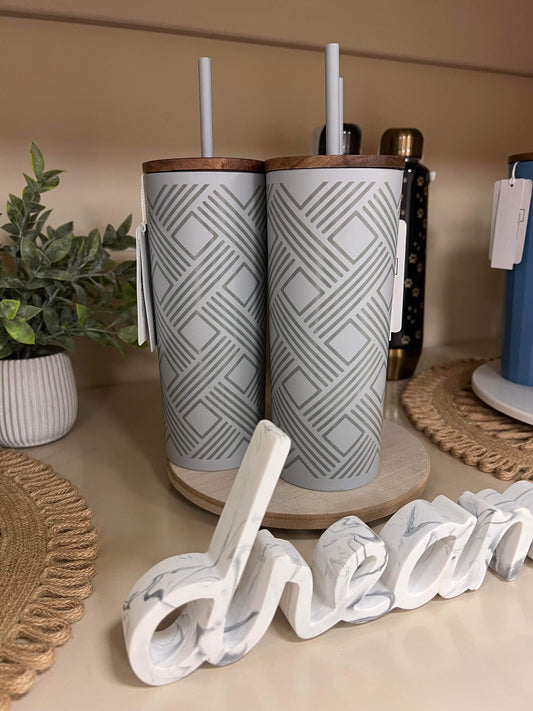 24 oz Silver Tumbler