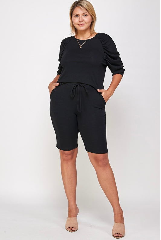 Two piece Ruched Shoulder Set