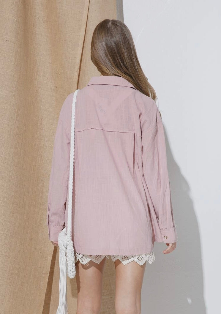 Frayed Button Up Shirt