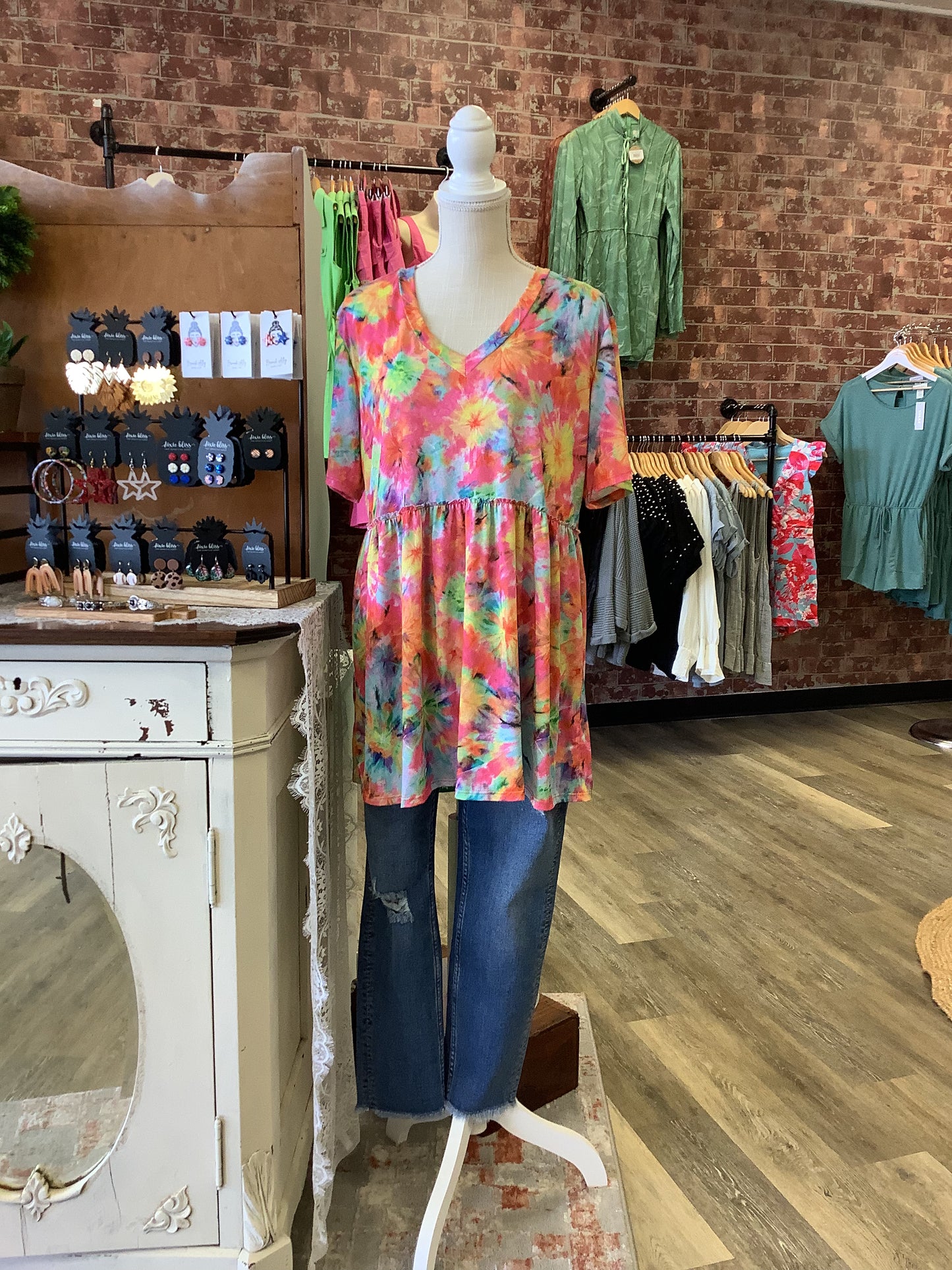 Tie Dye Babydoll Top