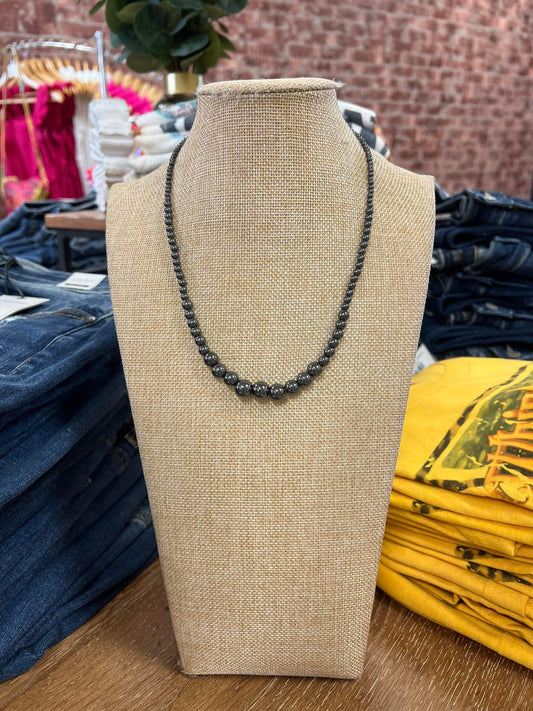 Gunmetal Beaded Necklace