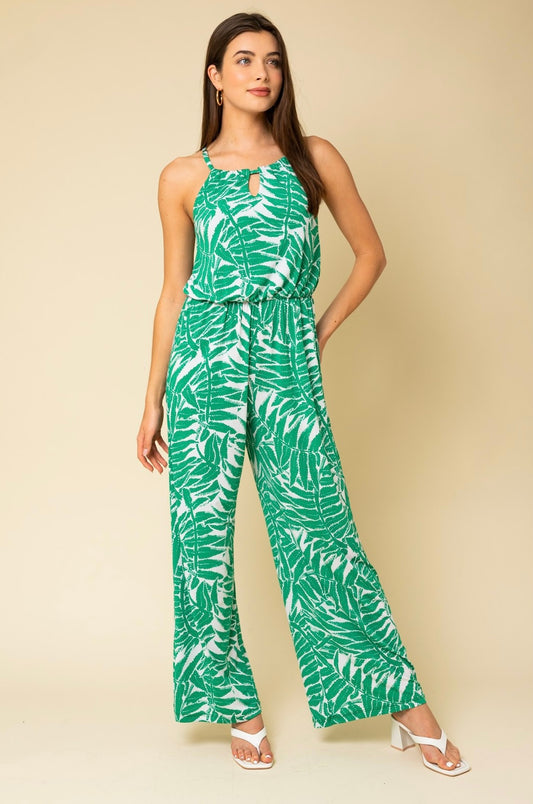 Leaf Design Jumpsuit