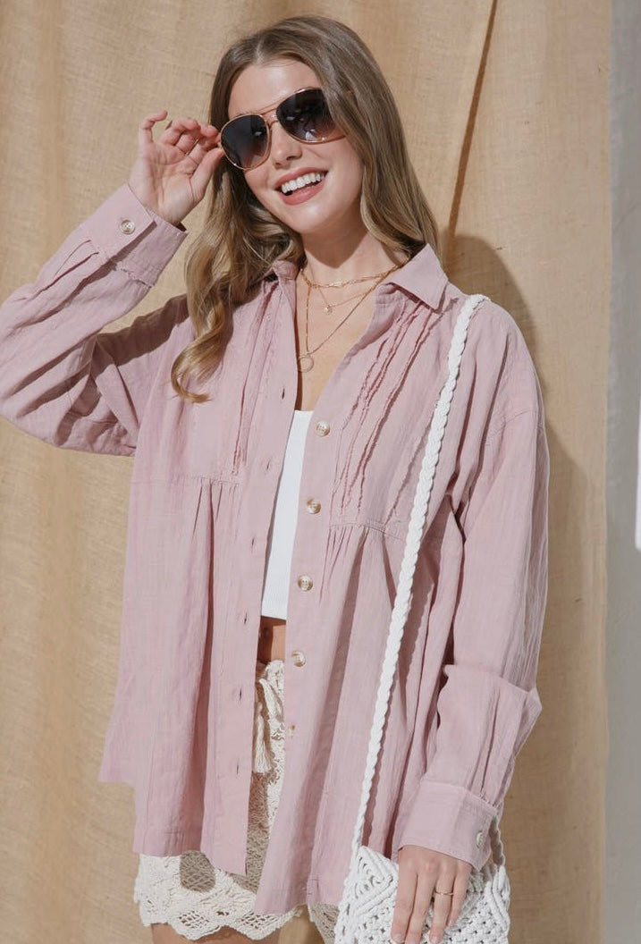 Frayed Button Up Shirt