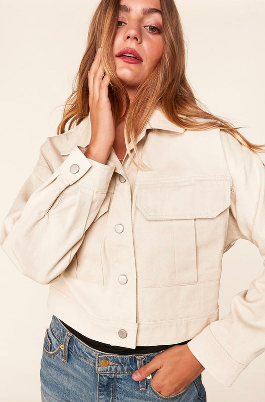 Cropped Button Jacket