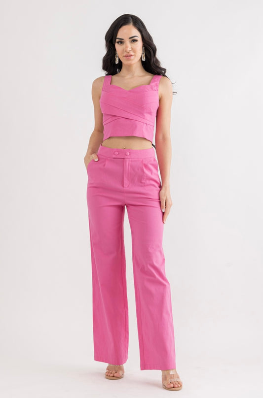 Two Piece Wide Leg Jumpsuit