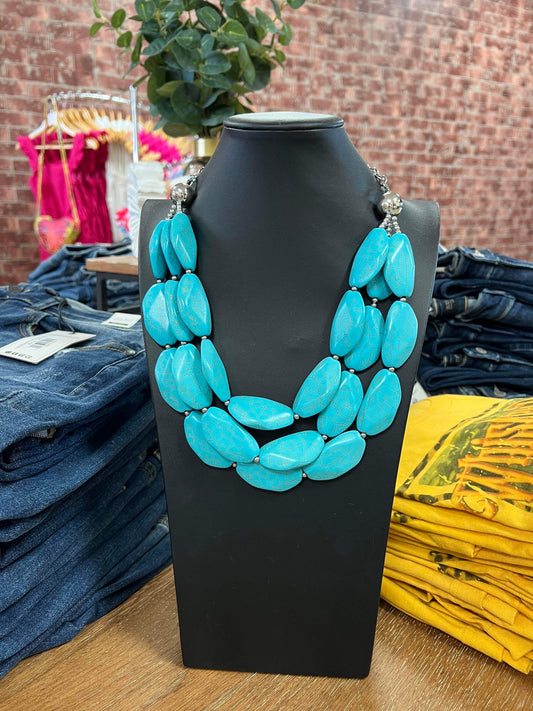 3 Layer Turquoise Necklace