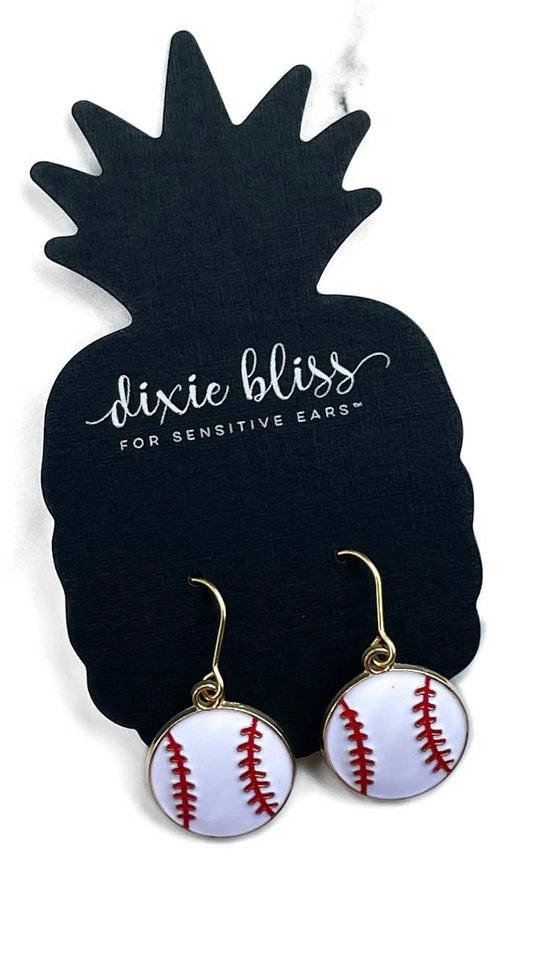 Batter Up Baseball Earrings